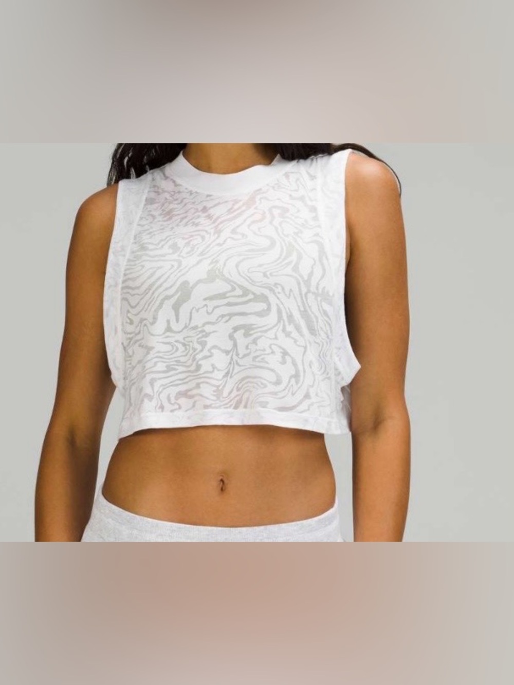 Lululemon All Yours Crop Tank Veil Size 2 White